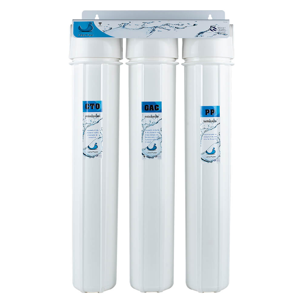 เครื่องกรองน้ำ 3 ขั้นตอน UNI PURE รุ่น UN-T01  ขนาด 20 นิ้ว 